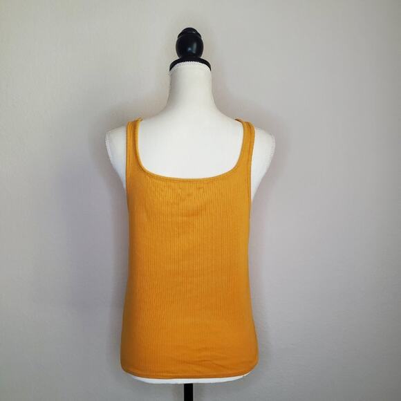 Madewell Yellow Ribbed Tank Top Small - Picture 3 of 8
